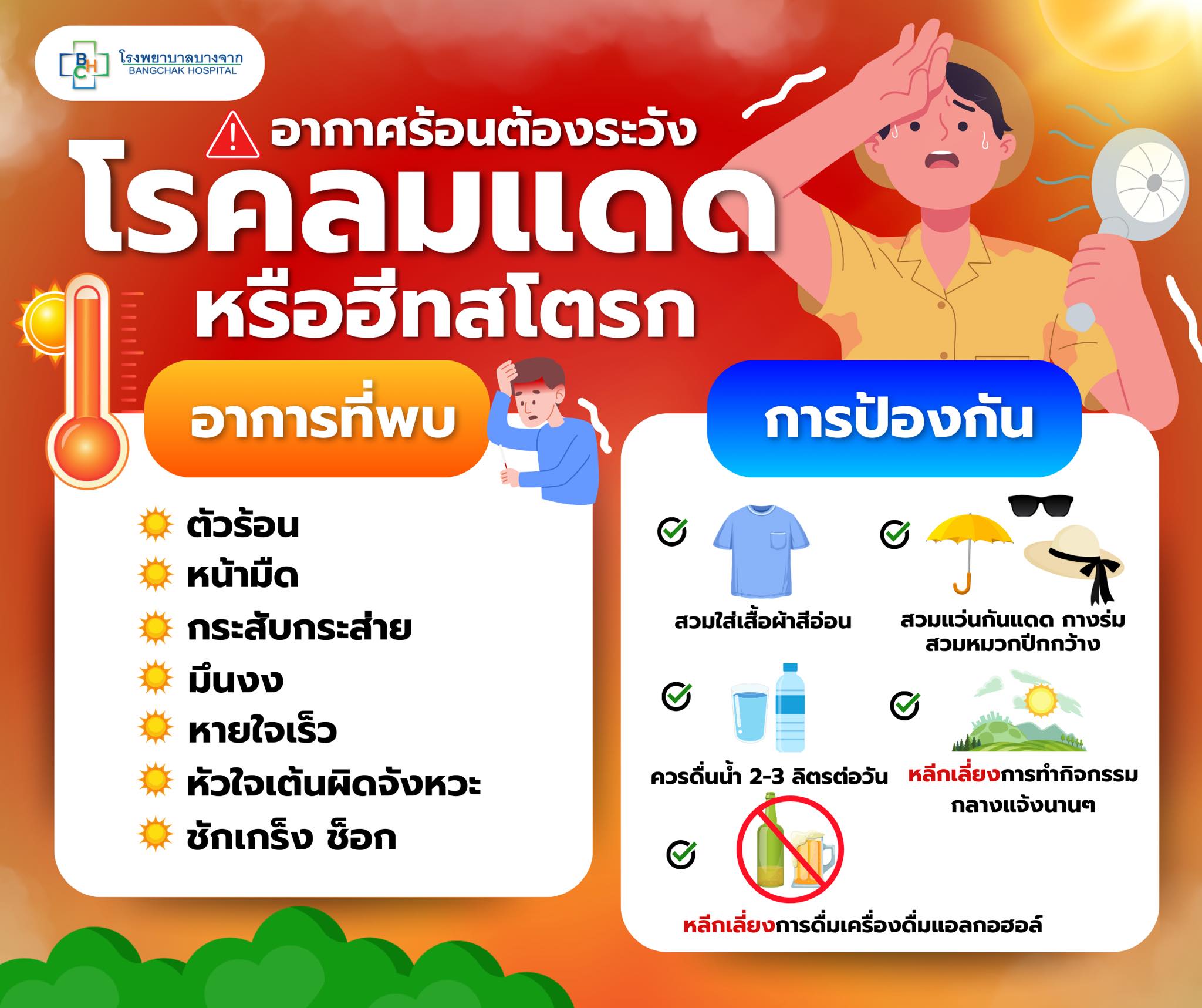 อากาศร้อนต้องระวัง❗❗ ฮีทสโตรก (heat stroke)